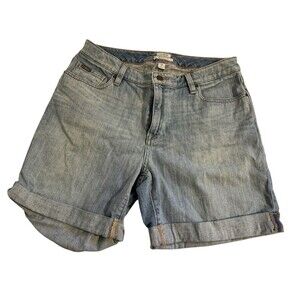 LL Bean Favorite Fit Denim Rolled Cuffed Jean Shorts Women's Size 10 EUC